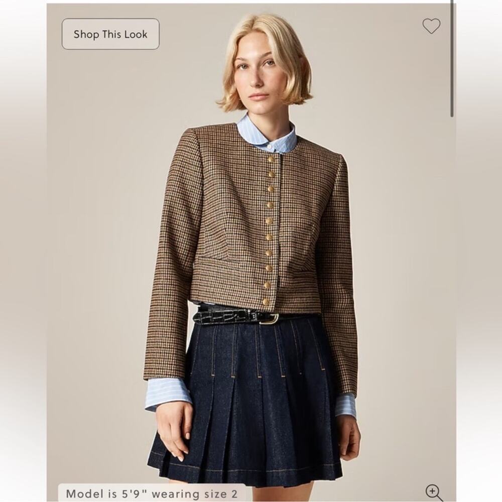 J.Crew Bridgette lady jacket in houndstooth wool blend
